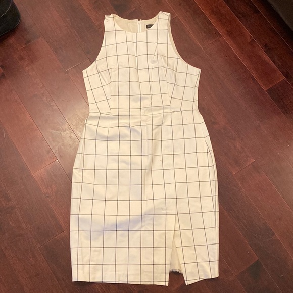 Banana republic cream and navy window pane dress. Size 14. New without tags - Picture 1 of 3